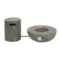 thumbnail image 2 of Christopher Knight Home 28" Patio MGO Propane Fire Pit Set, 30,000 BTU Round Heater with Tank Cover, Light Grey, 2 of 13