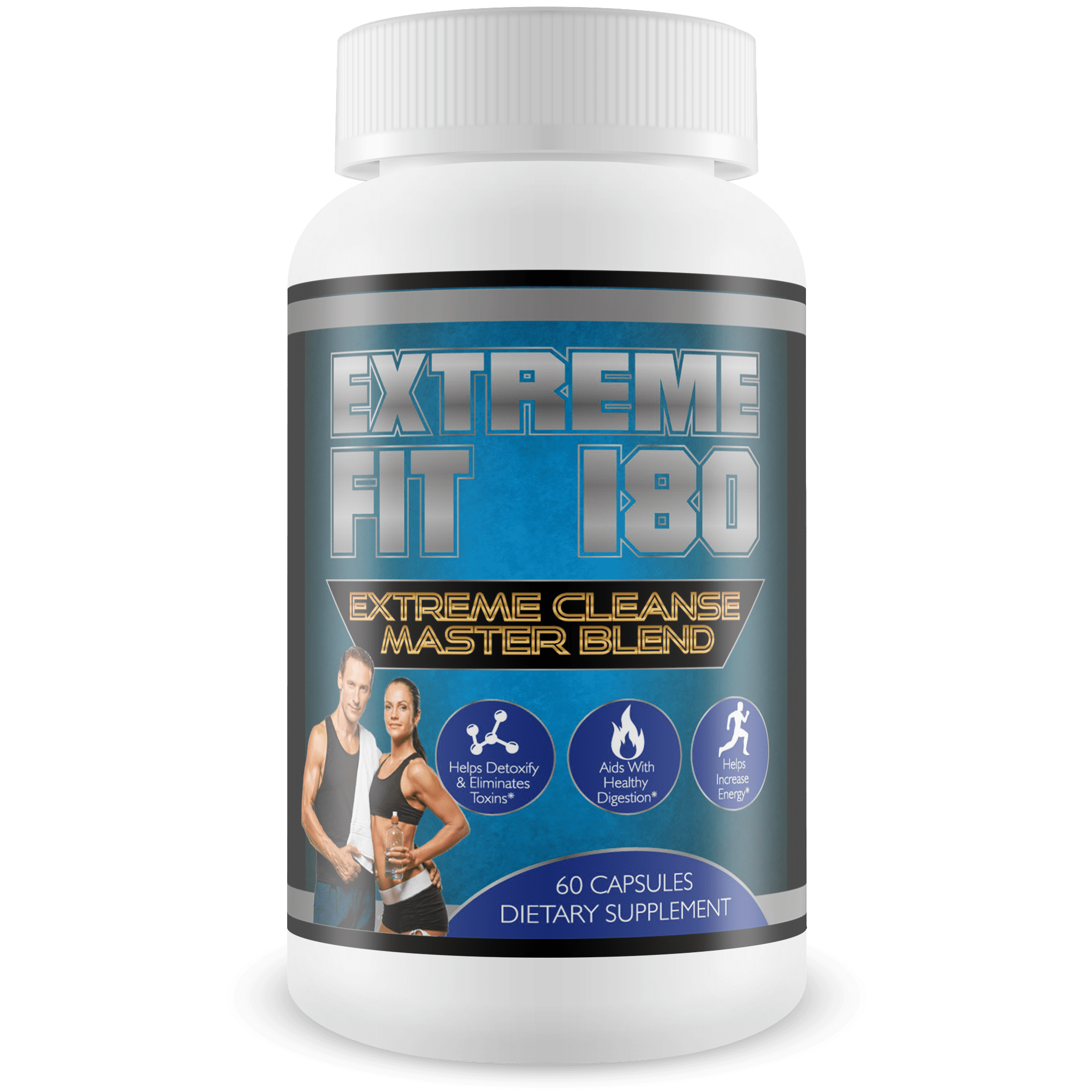Extreme Fit 180 - Extreme Cleanse Master Blend - Flush Excess Waste And Toxins - Increase Nutrient Absorption - Promote Weight Loss - 100% Natural Key Ingredients - 60 Capsules