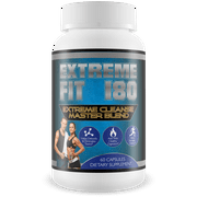 Extreme Fit 180 - Extreme Cleanse Master Blend - Flush Excess Waste And Toxins - Increase Nutrient Absorption - Promote Weight Loss - 100% Natural Key Ingredients - 60 Capsules