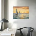 thumbnail image 3 of Creowell Coastal Framed  Wall Art: Ocean Painting Art Sail Boats Artwork Decor Sunset Seascape Picture Prints for Bedroom 20x16 in/16x12 in, 3 of 4