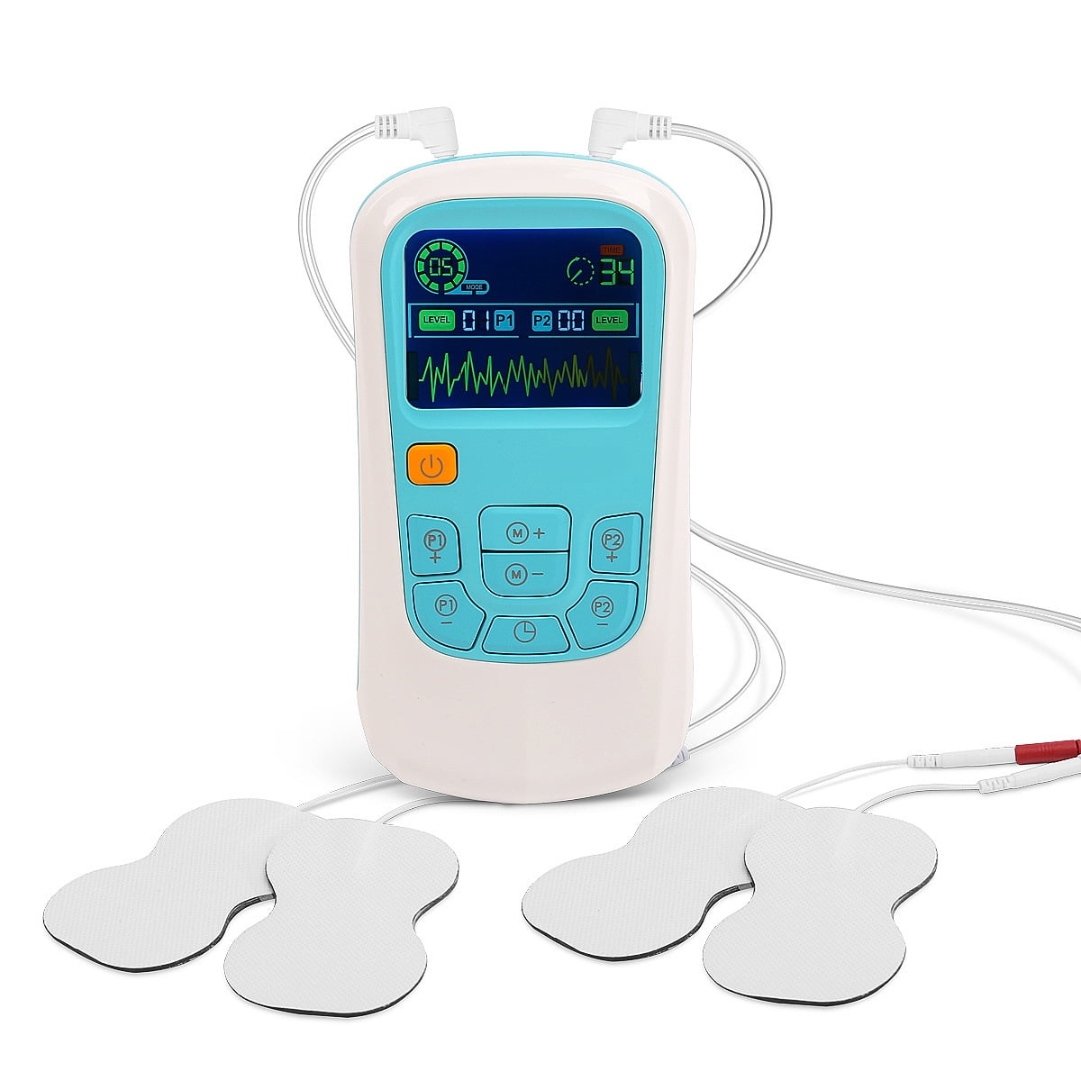 CNV Dual Channel TENS EMS Unit Muscle Stimulator for Neck Back Waist & Leg Relaxation, White
