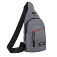 thumbnail image 2 of Bolsa Paquete de cinturón de cintura de lona informal para hombre, bolso de mensajero de hombro, monedero de pecho (gris) JShteea Para Estrenar, 2 of 9
