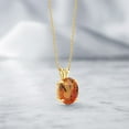 thumbnail image 4 of Gem Stone King 14K Yellow Gold Twilight Orange Mystic Quartz Pendant Necklace for Women (3.60 Cttw, Gemstone Birthstone, Oval 11X9MM, With 18 inch Chain), 4 of 4