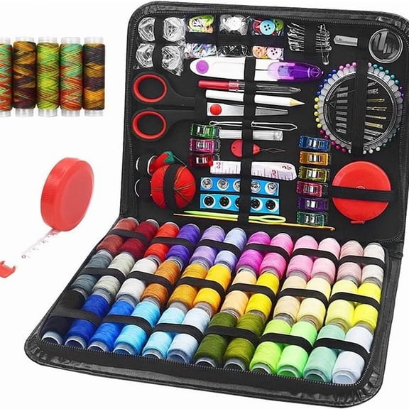 Dreamfair Sewing Kit for Adults, 229 PCS Needle and Thread Kit for Sewing withTailor Scissors & Accessories, Thread Spools, Travel Sewing Kit for Beginners