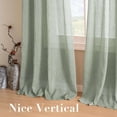 thumbnail image 7 of H.VERSAILTEX Farmhouse Natural Linen Sheer Curtains Flax Linen Blended Semi-Sheer Soft Privacy Grommet Drapes Set of 2 Panels for Bedroom , 52"x 108" ,Sage, 7 of 7
