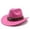 Hot Pink, variant on AJGRHE Classic Western Cowboy Hat Cowgirl Hat Unisex Men's & Women's Wide Brim Felt Fedora Hat Flat Top with Buckle Belt Hot Pink One Size