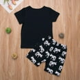 thumbnail image 3 of Little Boys 2PCS Outfit Set Short Sleeve  Neck Dinosaur Print T-shirt + Short Pants Set Summer  Clothes, 3 of 6