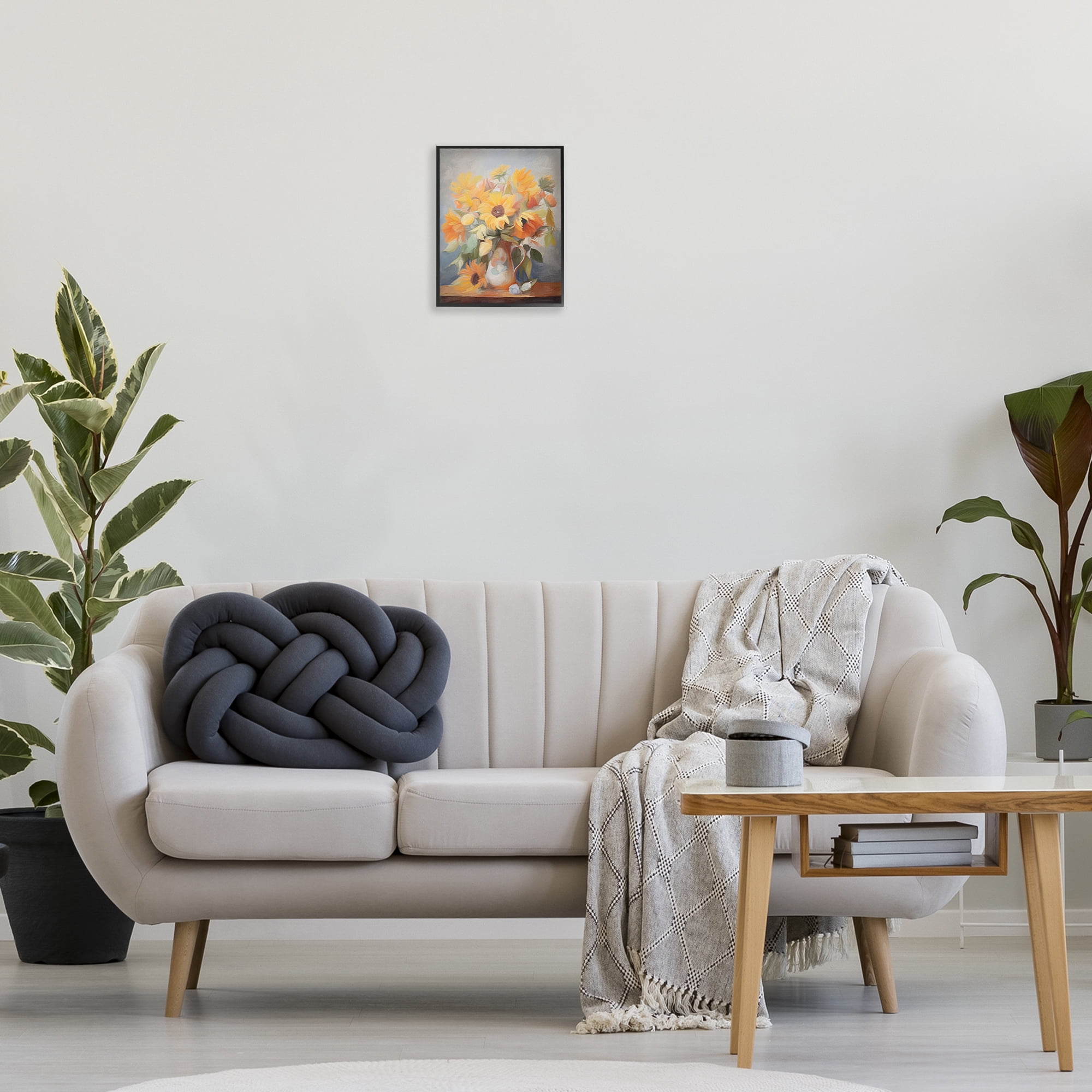 Stupell Industries Bright Sunflower Medley Botanical & Floral Painting Black Framed Art Print Wall Art, 11 x 14