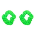 thumbnail image 2 of Motique Accessories Set of 2 Solid Hair Scrunchies for Adult Women (Neon Green), 2 of 6