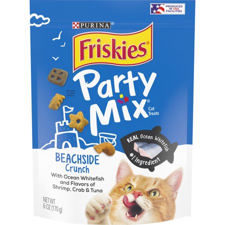 Friskies Cat Treats, Party Mix Beachside Crunch, 6 oz. Pouch