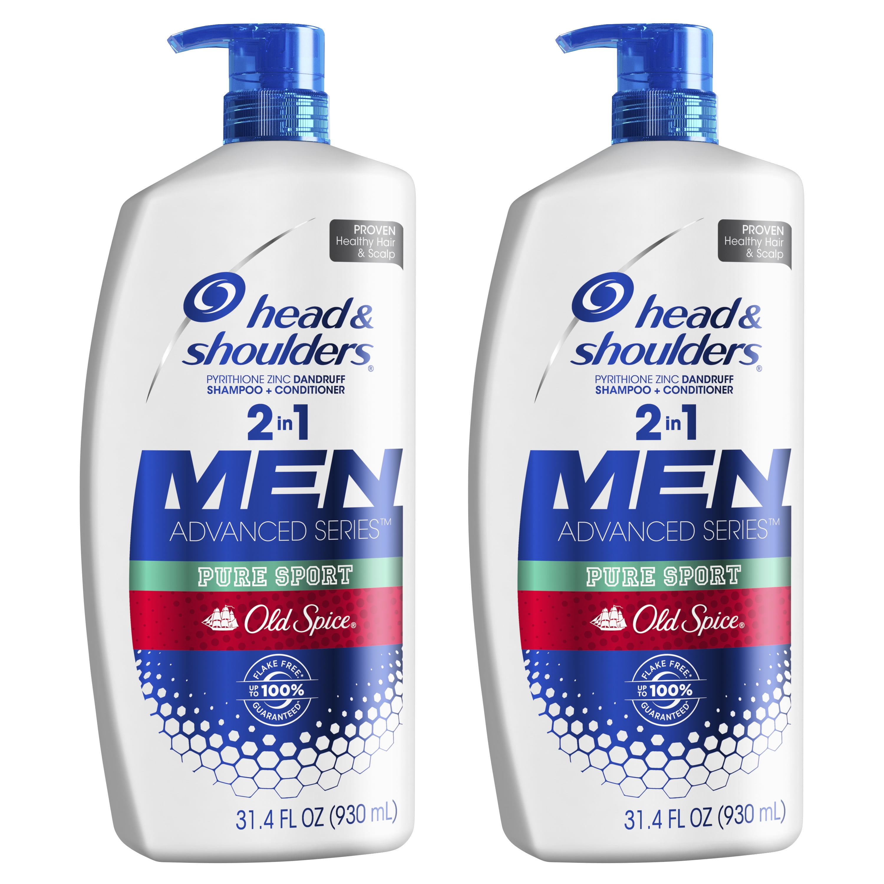 Head and Shoulders 2 in 1 Shampoo, Old Spice Pure Sport, 31.4 oz, 2 pk