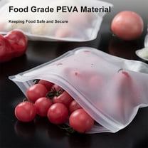 Reusable Storage Bags 5 Pack 11.2x10.2 in BPA-Free PEVA, Leakproof Freezer Sandwich Bags Dishwasher Safe, Eco-Friendly Food Storage