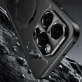 thumbnail image 6 of for iPhone 16 Pro Max Case PU Leather, [Compatible with MagSafe] [360° Rotatable Ring Stand & Kickstand] Classic Business Anti-Scratch Cover for iPhone 16 Pro Max Phone Case Magnetic, Winered, 6 of 11