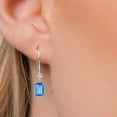 thumbnail image 3 of Gem Stone King 14K White Gold Swiss Blue Topaz and Lab Grown Diamond Earrings for Women | 1.53 Cttw | Gemstone November Birthstone | Octagon 6X4MM, 3 of 6