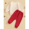 thumbnail image 6 of Jxzom Toddler Baby Boy Valentine's Day Outfit Lover Boy Embroidery Letter Sweatshirt Pullover Tops Jogger Pants Spring Clothes Set, 6 of 8