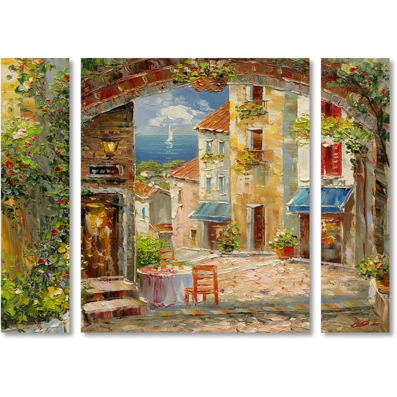 Trademark Fine Art "Capri Isle" Canvas Art by Rio Three Panel Set