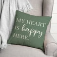thumbnail image 3 of Creative Products Heart is Happy Here on Green 18x18 Indoor / Outdoor Pillow, 3 of 3