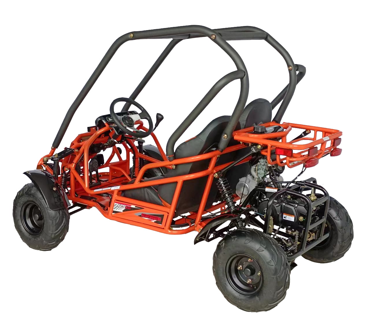 HHH Limited Edition 125cc Go Kart GKT125-9 Big Gokart with 3 Speed, 2 Seats, Large Size Kart for Youth (Factory Packaged) (Orange)