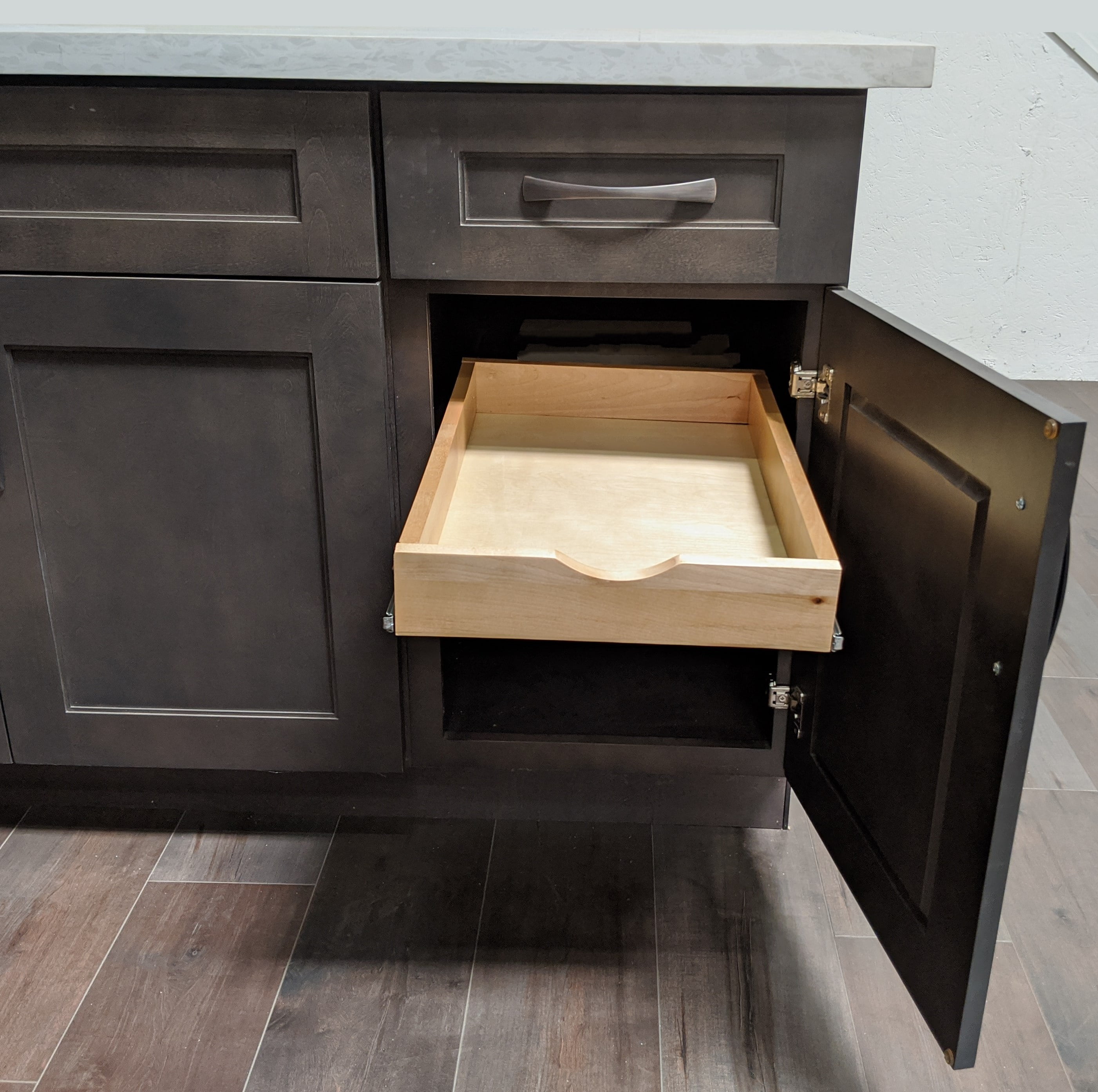 14'' Width Roll out Drawer Roll Out Tray Wood Pull Out Tray Kitchen Cabinet Organizer, Pull-Out Shelf, Include Side Mount Sliders Rear Brackets Wood Sapcer (Fits For RTA Cabinet B18 and Pantry 18)