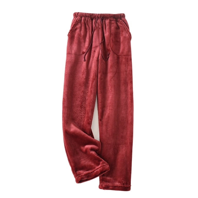 Women's Winter Plush Fluffy Pajama Pants with Pockets Warm Fleece Lounge  Pants Sleepwear Comfy Casual PJ Pants 