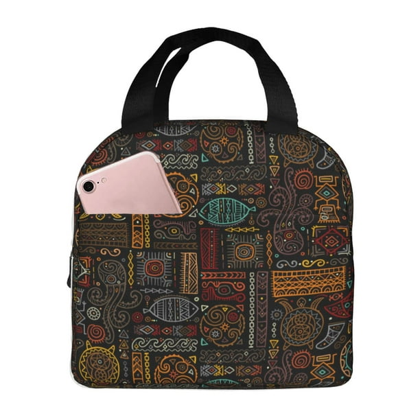 Easygdp Polynesian Turtles Bolsa Térmica Premium - Tela Oxford Impermeable, Gran Capacidad, Bolsillo Frontal, Unisex para Trabajo, Escuela, Actividades al Aire Libre y Picnics