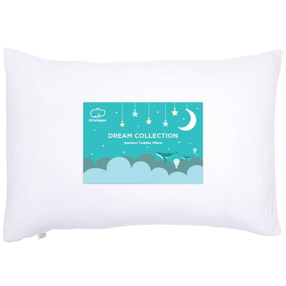 Almohada infantil Little Hippo, 33 x 46 cm, hipoalergénica, de bambú