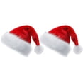 thumbnail image 2 of Zaldita Adults Christmas Hat Santa Hat Holiday Velvet Comfort Extra Thicken Fur Xmas Hat for New Year Type A 2Pcs One Size, 2 of 3