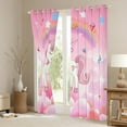 thumbnail image 3 of Erosebridal Unicorn Curtains Bedroom 42"X63" Pink Purple Unicorn Window Curtains Drapes with Rainbow Diomand Galaxy Stars Fantasy Room Decor Rainbow Unicorn Darkening Curtains, 3 of 6