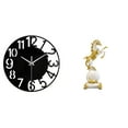 thumbnail image 1 of Figura De Caballo, Estatua Moderna, Colección De Adornos De Mesa, Escultura De Animal, Reloj Decorativo, Silencioso, Fácil De Leer, Reloj De Pared Redondo Simple., 1 of 8