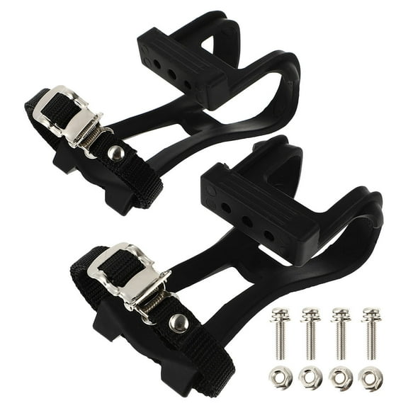 FONDOTIN Cycling Toe Clips Pedal Cages Set, Plastic and Metal Footrest for Bike Pedals, 1 Pair