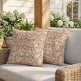 thumbnail image 3 of Pillow Covers 20x20 Set of 2, Botanical Rose Bud Square Throw Pillow Covers for Couch/Sofa/Living Room, Vintage Brown Floral Leaves Farmhouse Decorative Soft Pillowcases for Couch Throw Pillows, 3 of 9