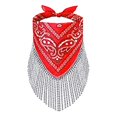 thumbnail image 2 of TISHITA Écharpe Femme Légère Turban Enveloppe Tête Écharpe Carrée à Franges pour l'Été Rouge, 2 of 7