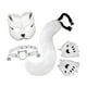 thumbnail image 4 of Conjunto de máscara y cola de gato zorro, lindo collar para Halloween, presentaciones en el escenario y cumpleaños Blanco Negro, 4 of 9
