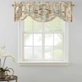 thumbnail image 2 of Vintage Flowers Pattern Tie Up Window Valance Ethnic Classical Bohemian Style Tie-up Valance for Kitchen Windows Adjustable Small Curtain Balloon Shades for Kitchen Bathroom Cafe 60x18inch, 2 of 9