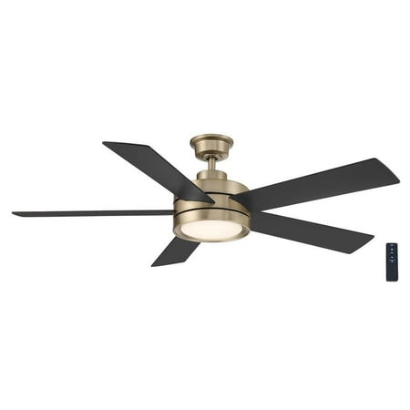 

Baxtan 56 in. Indoor Brushed Gold Ceiling Fan with Warm White Integrated LED with Remote Included