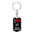 thumbnail image 1 of Galah Cockatoo Bird Lover Keyring Keychain Stainless Steel or 18k Gold, 1 of 8
