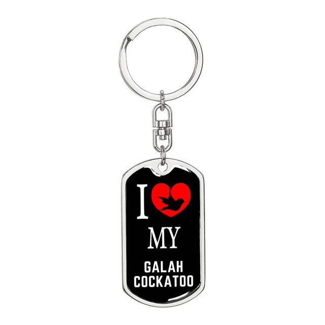 Galah Cockatoo Bird Lover Keyring Keychain Stainless Steel or 18k Gold