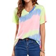 thumbnail image 3 of Women Tie-dye Crew Neck Short Sleeve T-shirt, 3 of 3
