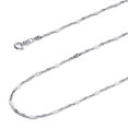 thumbnail image 1 of Wellingsale 14k White Gold Polished Solid 1.3mm Singapore Diamond Cut Chain Necklace - 22", 1 of 6