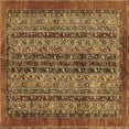 thumbnail image 1 of Ahgly Company Indoor Square Abstract Brown Modern Area Rugs, 4' Square, 1 of 4