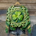 thumbnail image 6 of Aobny Shirts for Women Trendy St Patrick's Clovers T-shirts Long Sleeve Green Pullover Crew Neck Birthday Shirt,XXL, 6 of 7