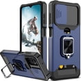 thumbnail image 3 of Military Grade All-In-One Ring Stand Card Case for Samsung Galaxy A14 5G - Navy Blue, 3 of 10