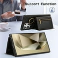 thumbnail image 3 of ELEHOLD Case for Samsung Galaxy S24 Ultra, Zipper Leather Wallet Crossbody Case with Detachable Ring Kickstand & Card Slots,Black, 3 of 9