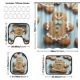 thumbnail image 3 of Cute Gingerbread Man Bathroom Accessory Curtain Sets Bath Curtain Anti-Slip Mats and Toilet Pad 66x72in, 3 of 8