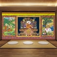 thumbnail image 1 of Tapiz Thangka de pared con diseño de budismo tibetano, 150 x 75 cm, microtela, 1 of 1