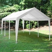 King Canopy 10 x 20 Polyethylene 180gsm Fitted White with White Leg Skirts Carport Canopy Cover
