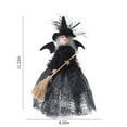 thumbnail image 4 of Halloween Witch Doll Decorations - Silk Fabric Tabletop Ornament, Broomstick Witch Figure for Mantel, Tree Topper & Party Centerpiece, Spooky Festive Decor, 4 of 8