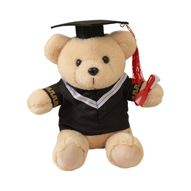 NAOJIE® Graduation Bear Class of 2025,10 Inch Stuffed Animal Graduation Gift Light Brown Graduation Plush Bear with Hat(White),Graduation Bear,Graduation Teddy Bear,Graduation Plush
