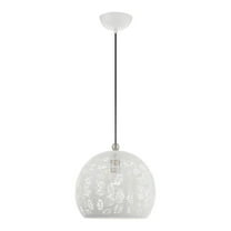 1 Light Pendant in Bohemian Style 11.75 inches Wide By 14 inches High-White/Brushed Nickel Finish Bailey Street Home 218-Bel-4188495