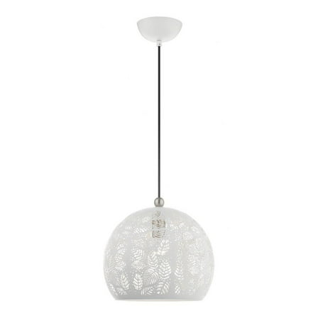 1 Light Pendant in Bohemian Style 11.75 inches Wide By 14 inches High-White/Brushed Nickel Finish Bailey Street Home 218-Bel-4188495